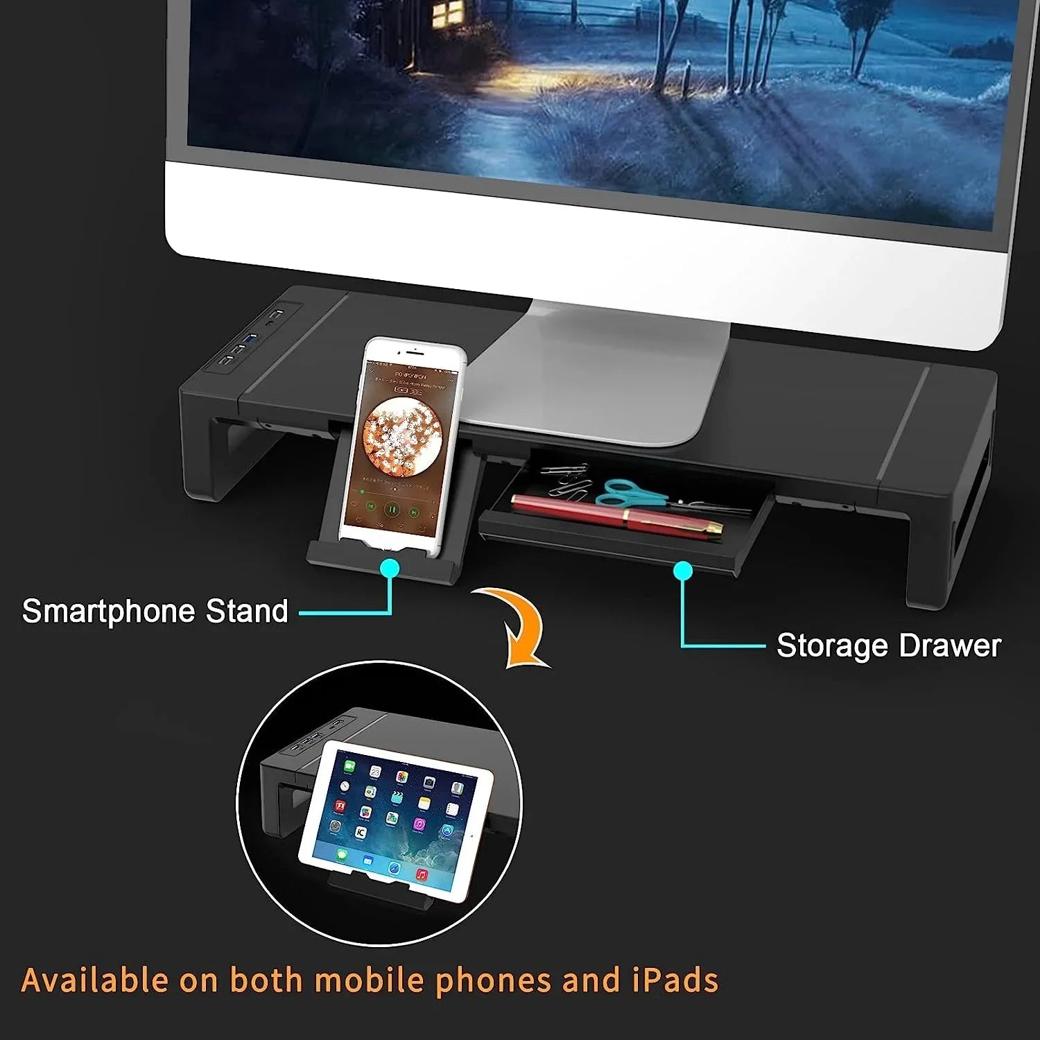 Monitor Stand Riser with Adjustables