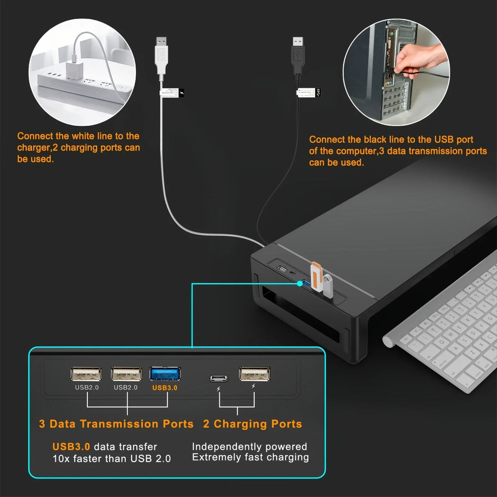 Monitor Stand Riser with Adjustables