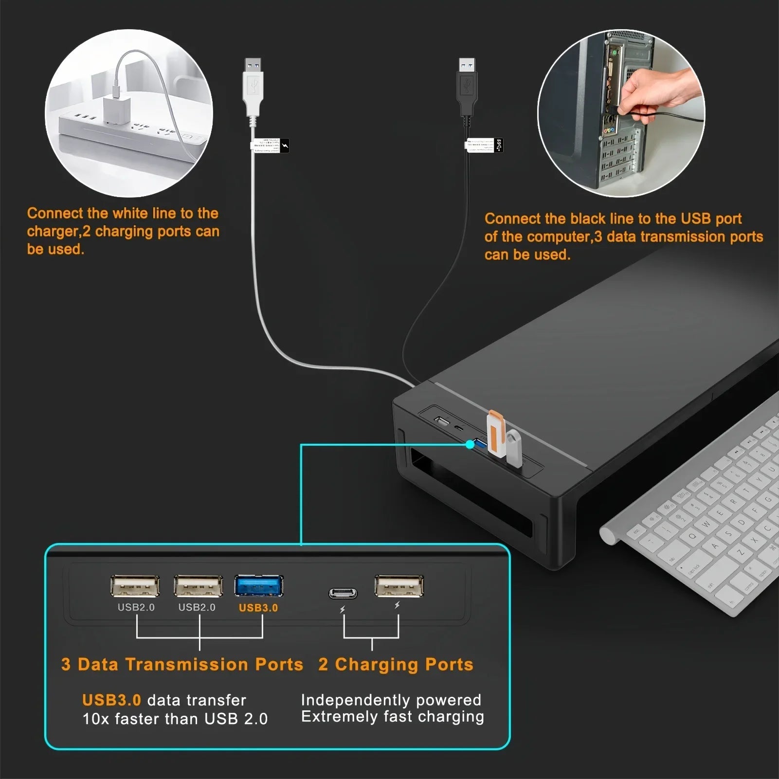 Monitor Stand Riser with Adjustables